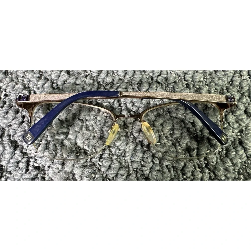 Escada Eyeglasses FRAME ONLY VESB01K 0H60 Blue/Gold 52-18-135‎ Metal